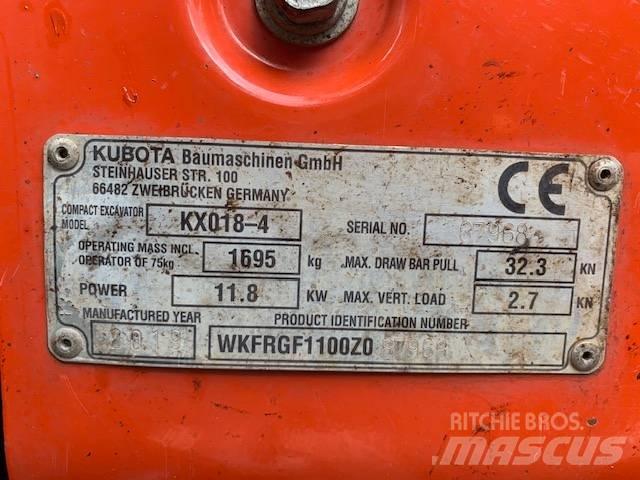 Kubota KX 018-4 Minigraafmachines < 7t