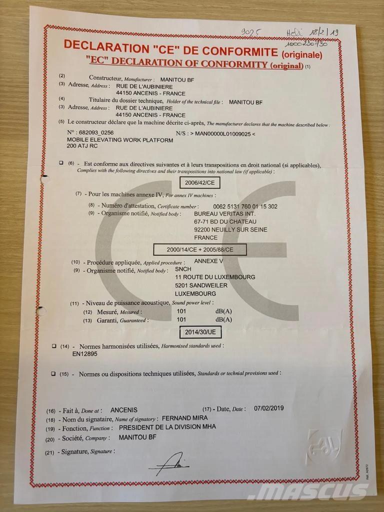 Manitou 200 ATJ Knikarmhoogwerkers