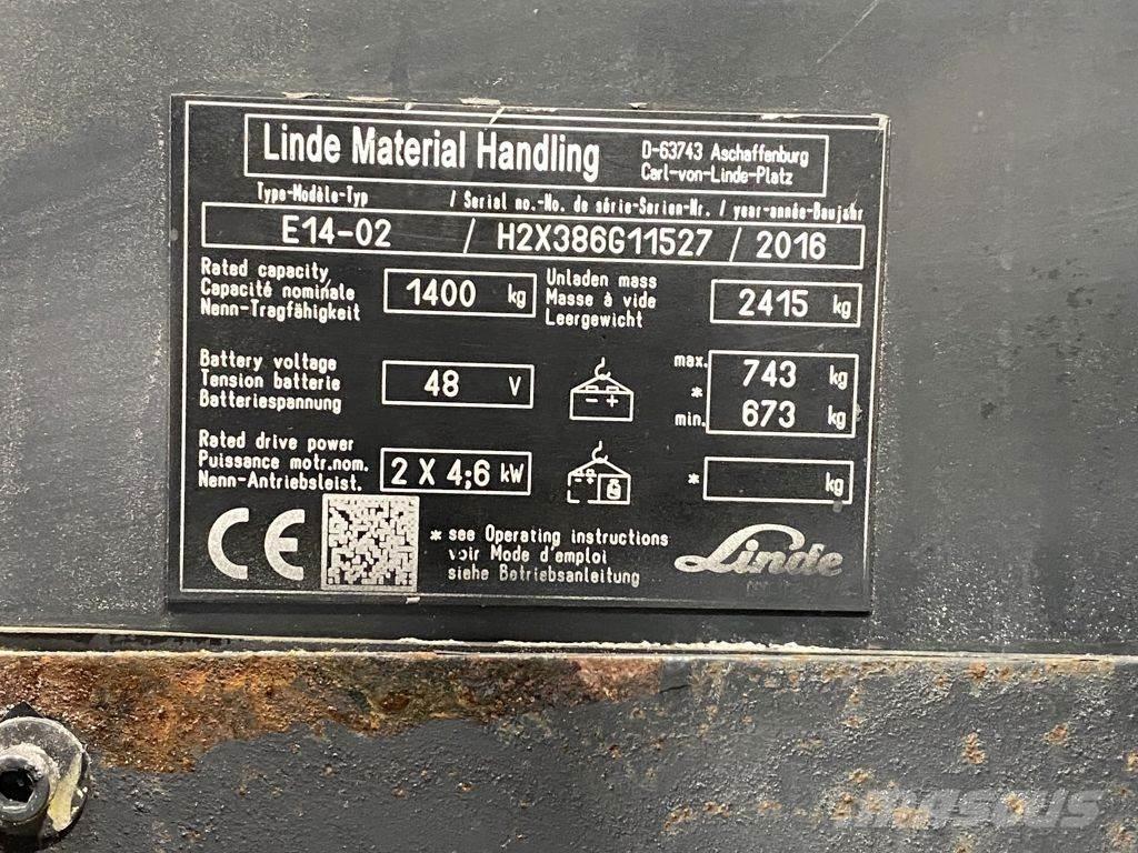 Linde E14-02 Elektrische heftrucks