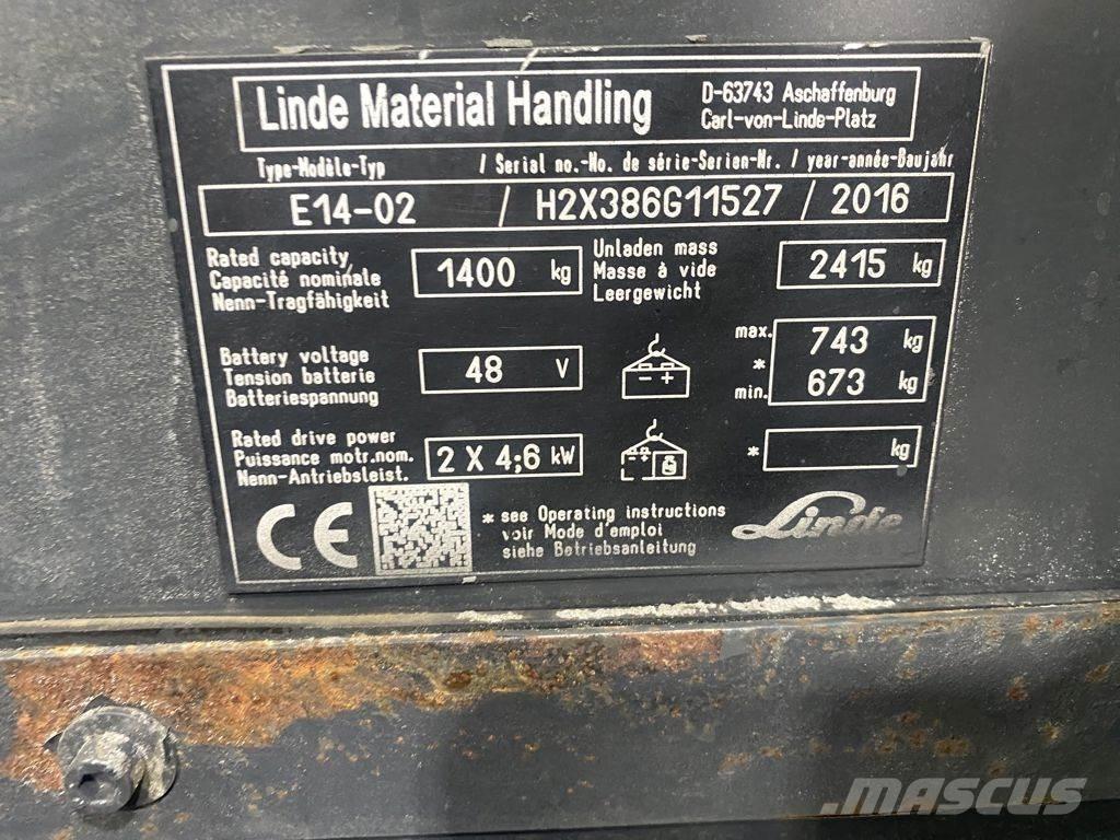 Linde E14-02 Elektrische heftrucks