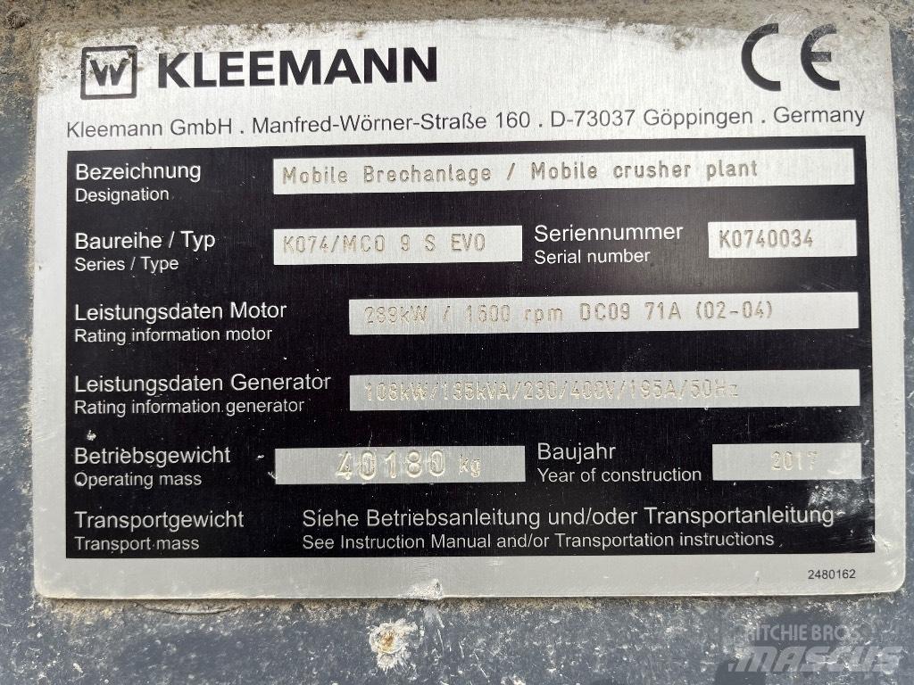 Kleemann MC 09 S Mobile crushers