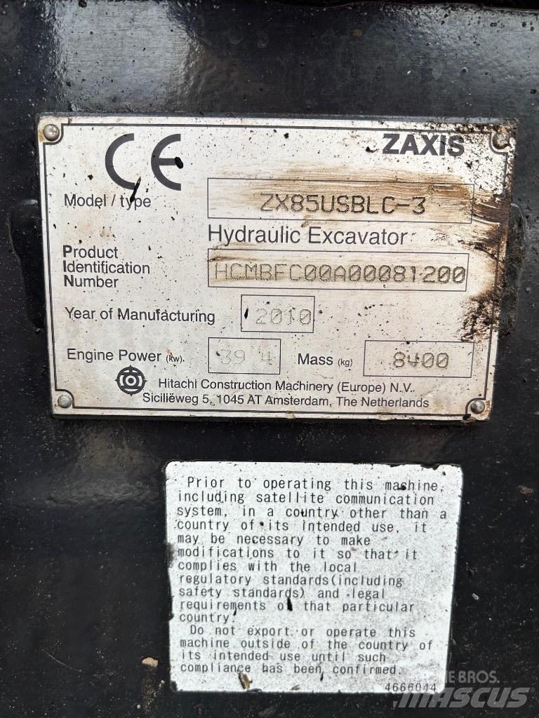 Hitachi Zaxis 85 USB Midigraafmachines 7t - 12t