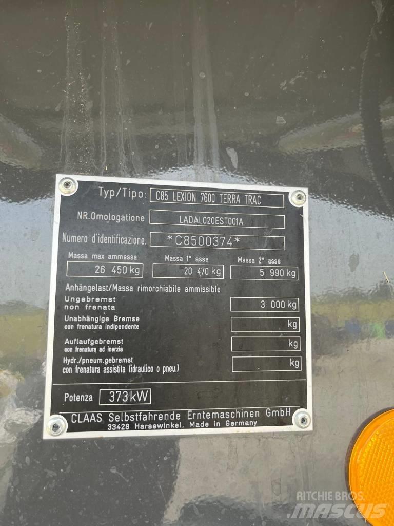 CLAAS LEXION 7600 TT Maaidorsmachines