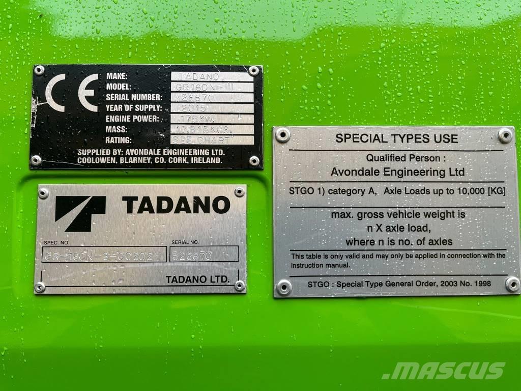Tadano GR 160 n3 Ruw terrein kranen