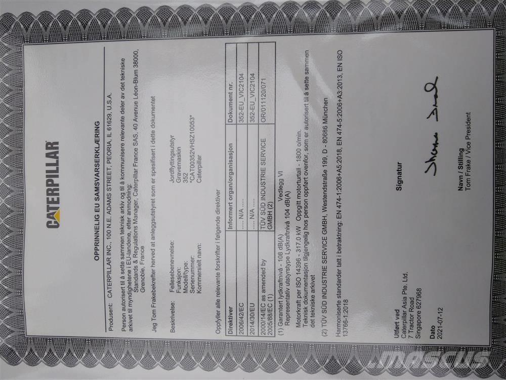 CAT 352 Rupsgraafmachines