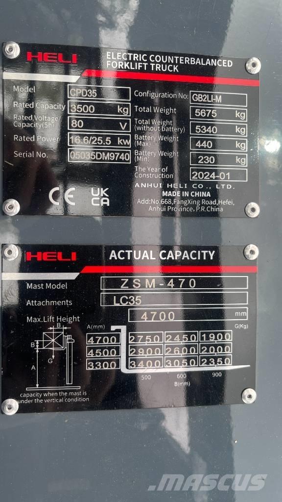 Heli CPD35-GB2LI-M Elektrische heftrucks