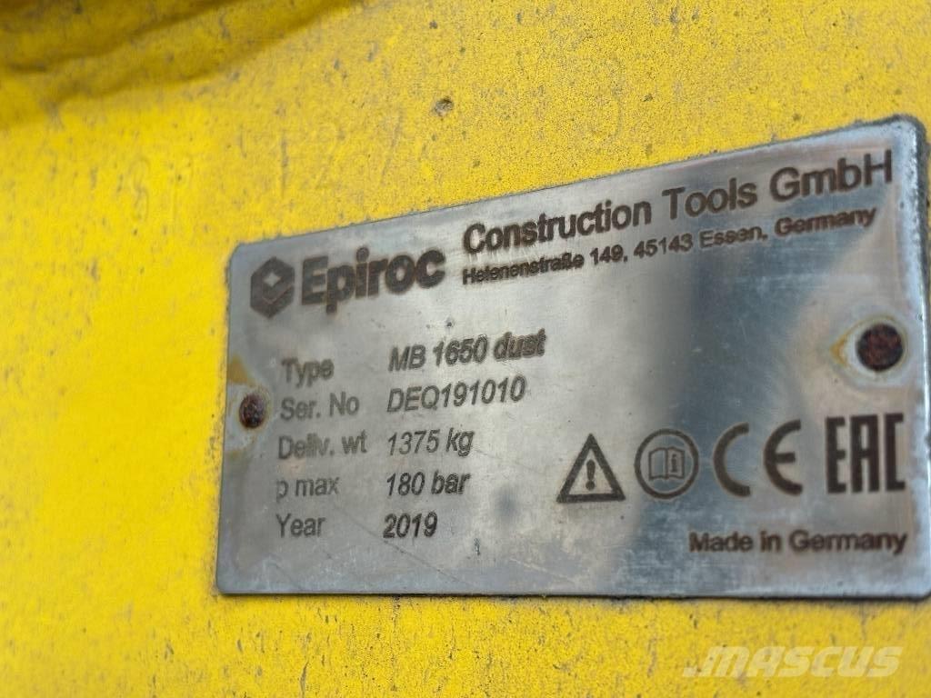 Epiroc MB 1650 Dust Hamers en brekers