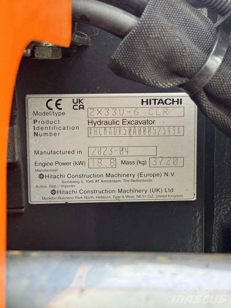 Hitachi ZX 33 U-6 Minigraafmachines < 7t