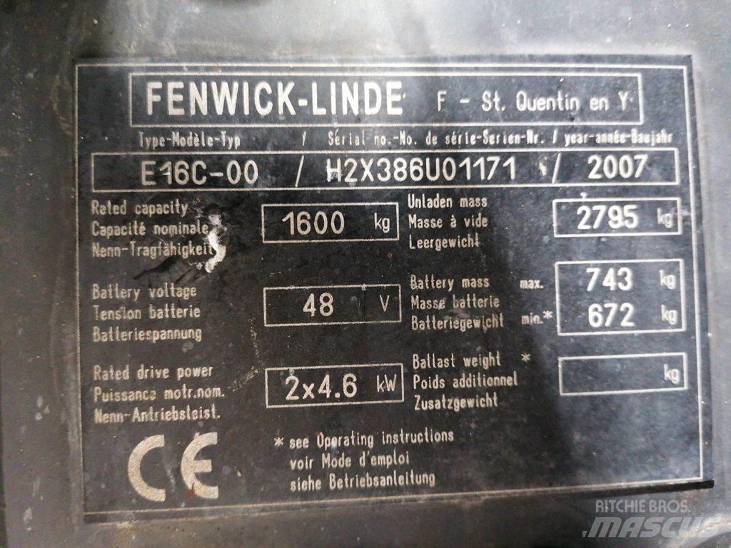 Linde E16C-00 Elektrische heftrucks