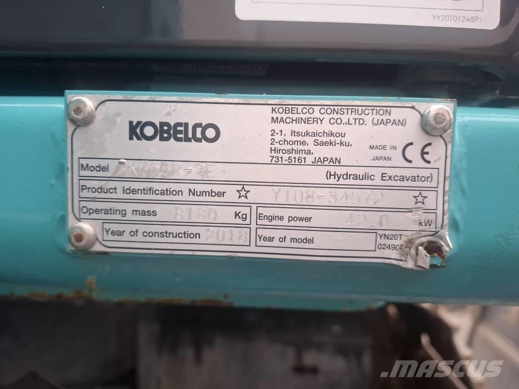 Kobelco SK 75 SR-3E Midigraafmachines 7t - 12t