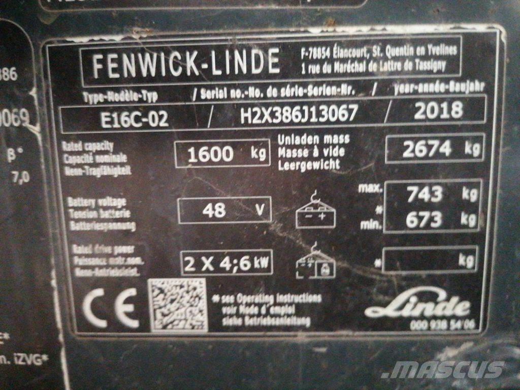 Linde E16C Elektrische heftrucks