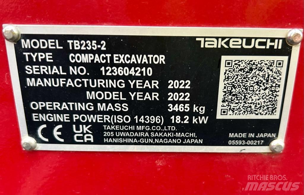 Takeuchi TB 235-2 V3 Minigraafmachines < 7t