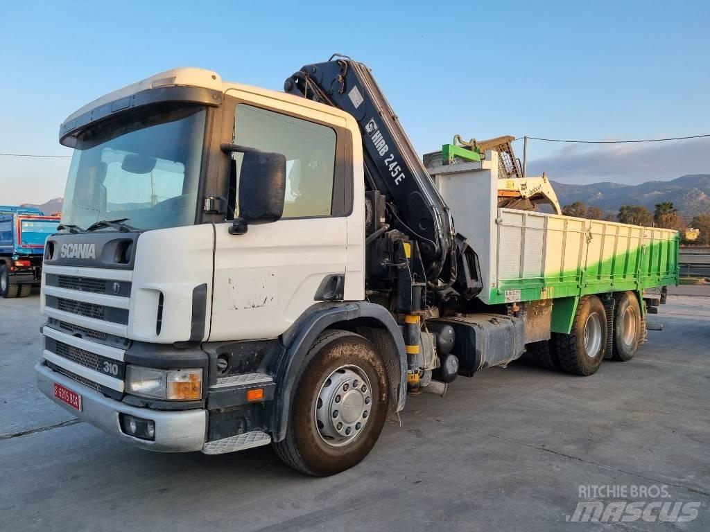 Scania P 94 GB Vlakke laadvloer met kraan