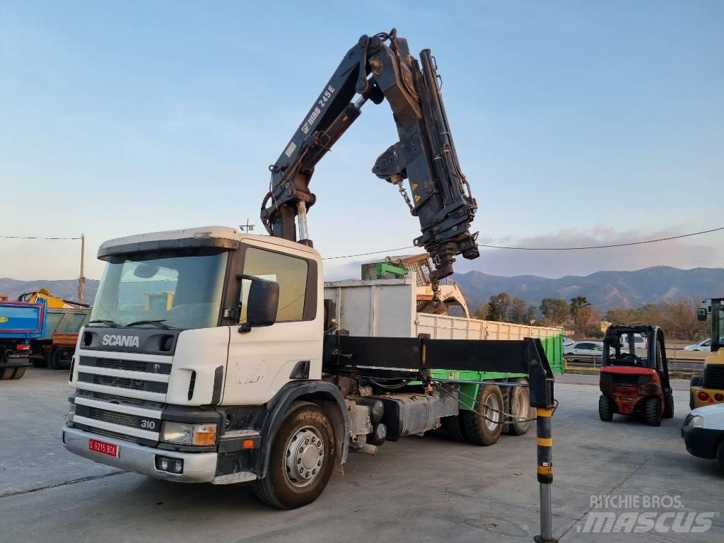 Scania P 94 GB Vlakke laadvloer met kraan