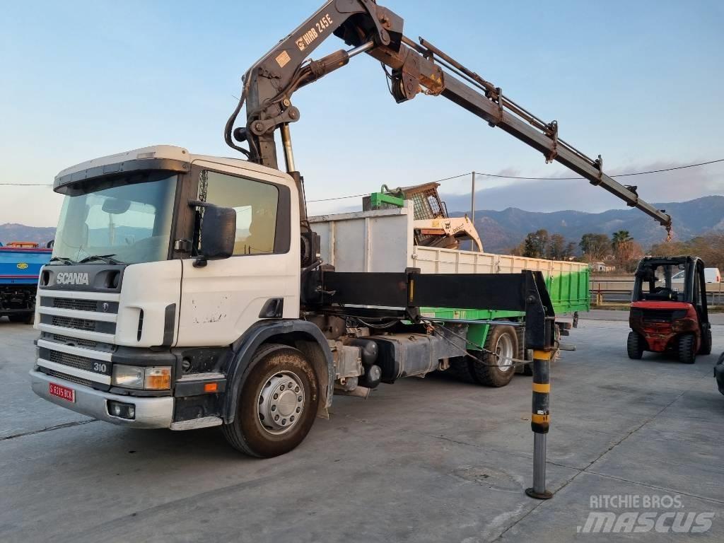 Scania P 94 GB Vlakke laadvloer met kraan