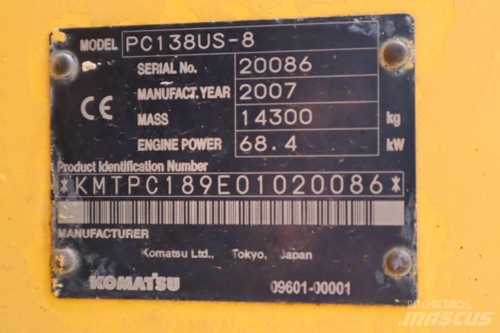 Komatsu PC138US-8 Rupsgraafmachines
