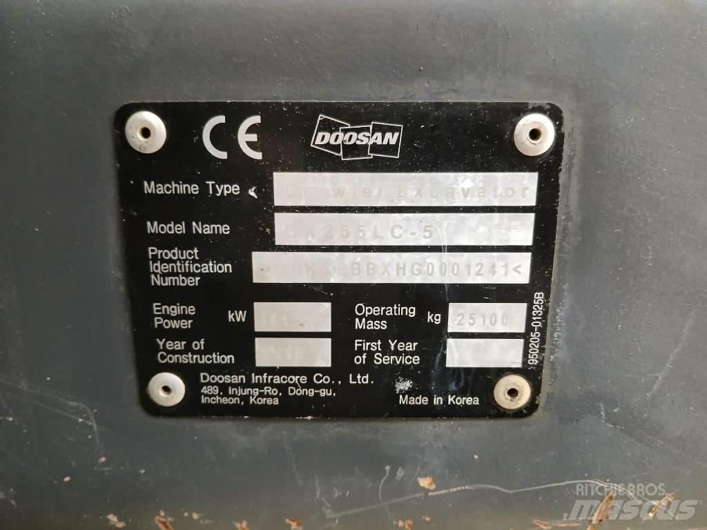 Doosan DX 255 LC Rupsgraafmachines