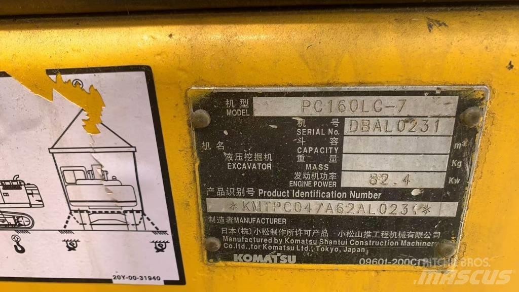 Komatsu PC 160 LC Rupsgraafmachines