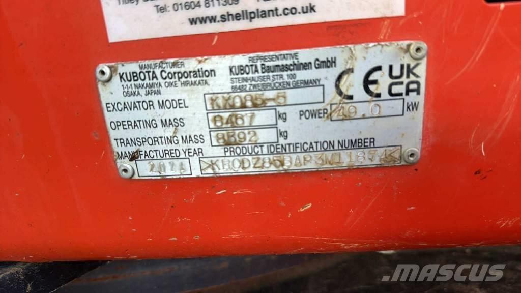 Kubota KX 080-5 Midigraafmachines 7t - 12t