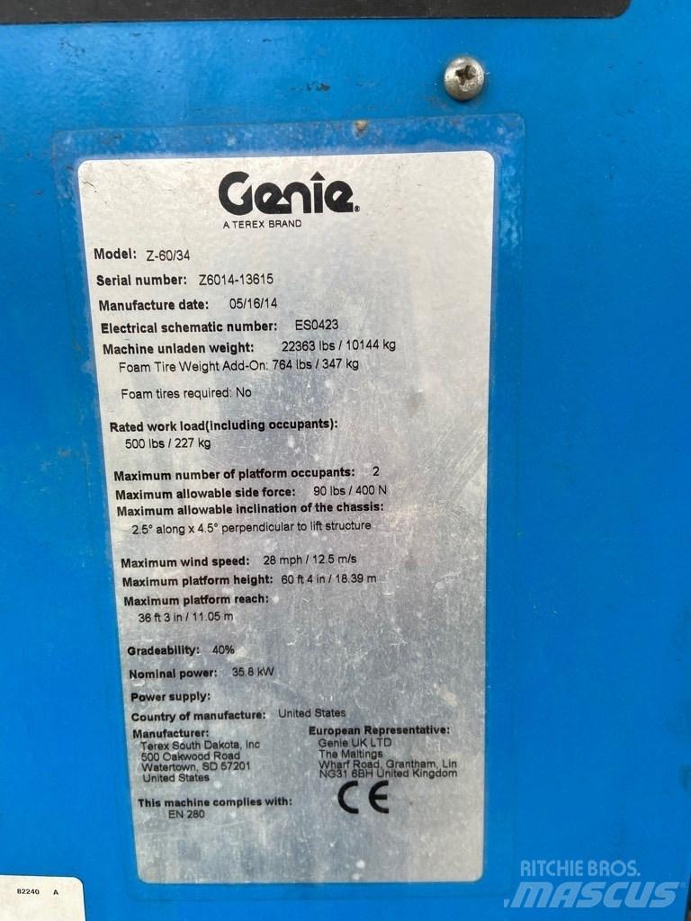 Genie Z 60/34 RT Knikarmhoogwerkers