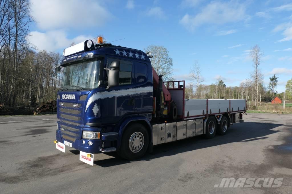 Scania G450 6x2 Vlakke laadvloer met kraan
