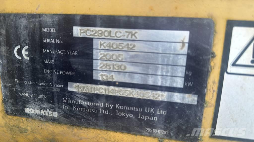 Komatsu PC 290 LC-7K Rupsgraafmachines