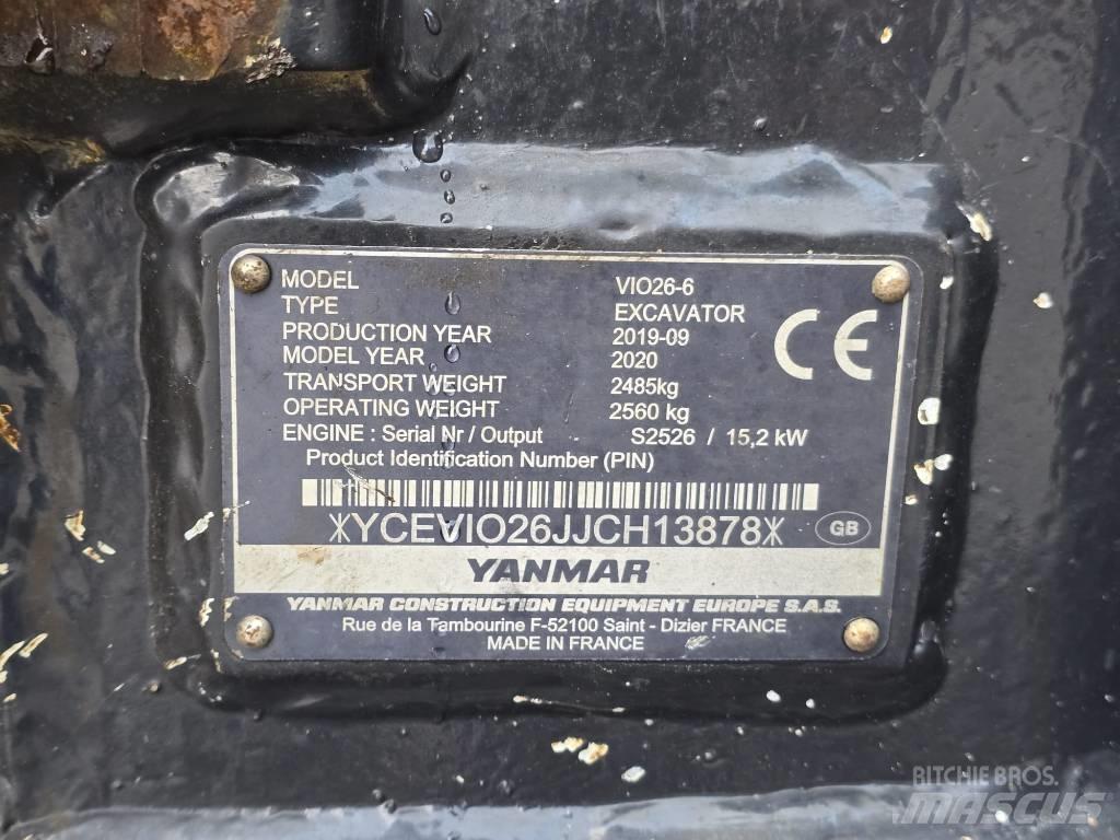 Yanmar VIO 26-6 Minigraafmachines < 7t