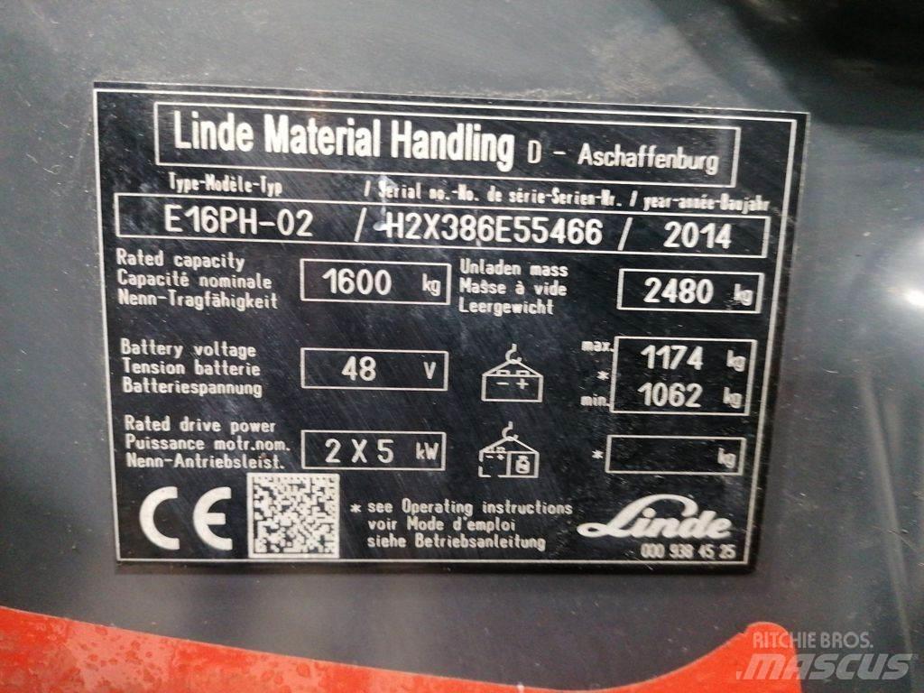 Linde E16PH-02 Elektrische heftrucks