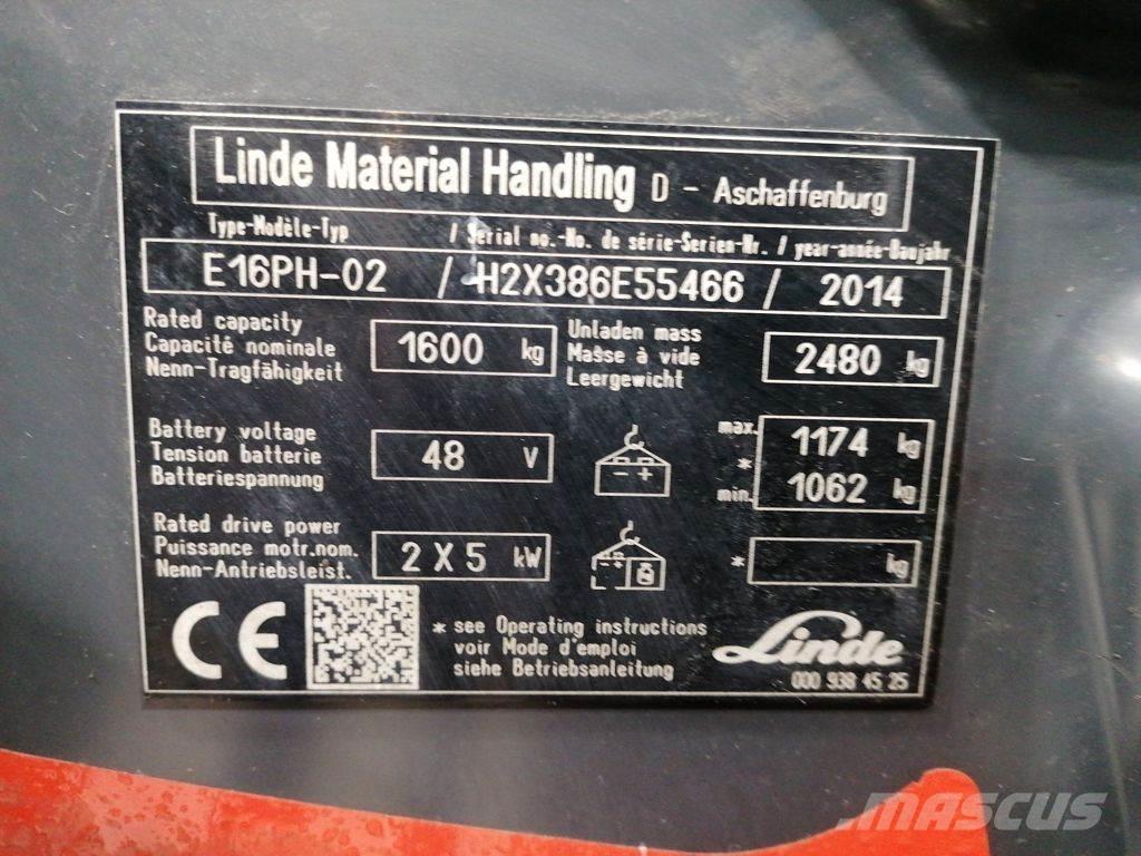 Linde E16PH-02 Elektrische heftrucks