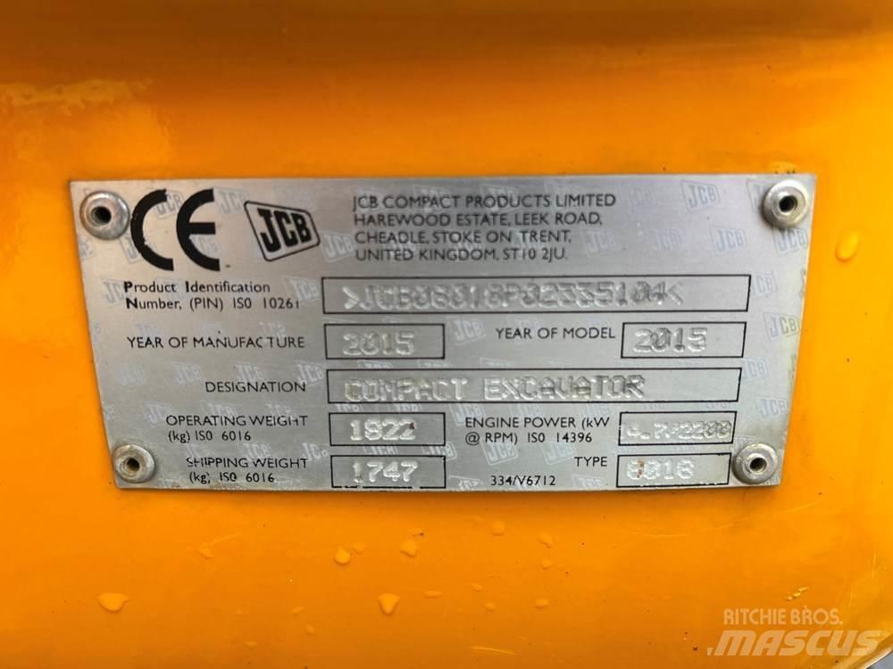 JCB 8018 Minigraafmachines < 7t