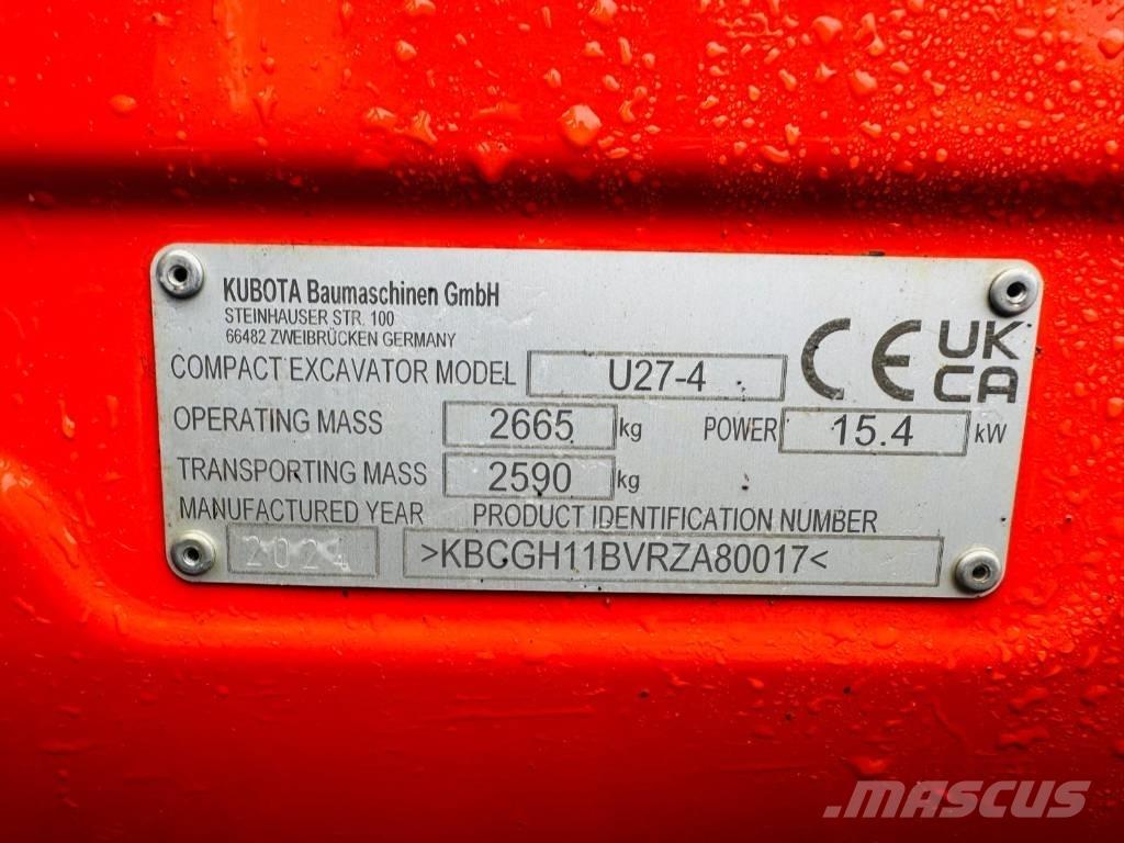 Kubota U 27-4 Minigraafmachines < 7t