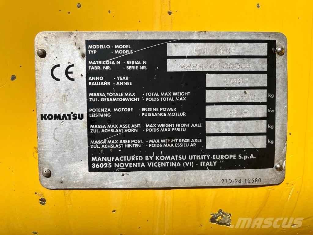 Komatsu PW 110 Wielgraafmachines