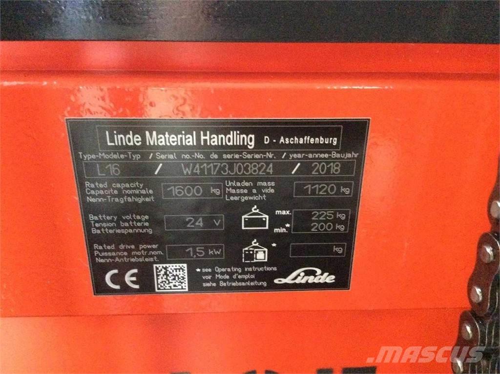 Linde L16 Zelfrijdende stapelaars
