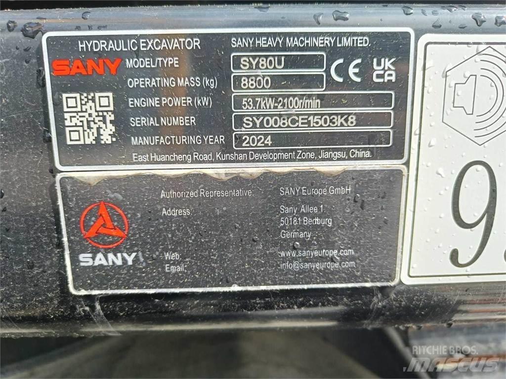 Sany SY80U Midigraafmachines 7t - 12t