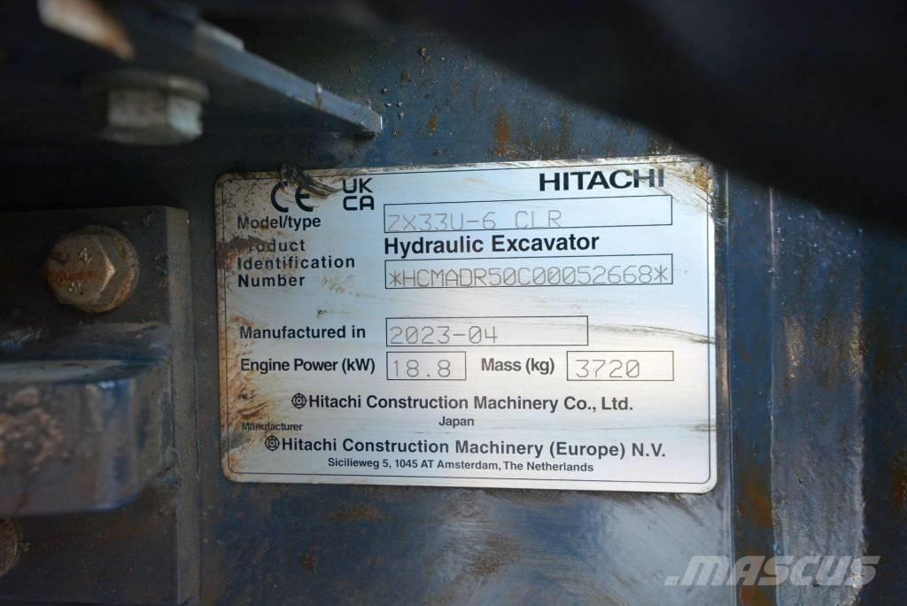 Hitachi ZX 33 U-6 Minigraafmachines < 7t
