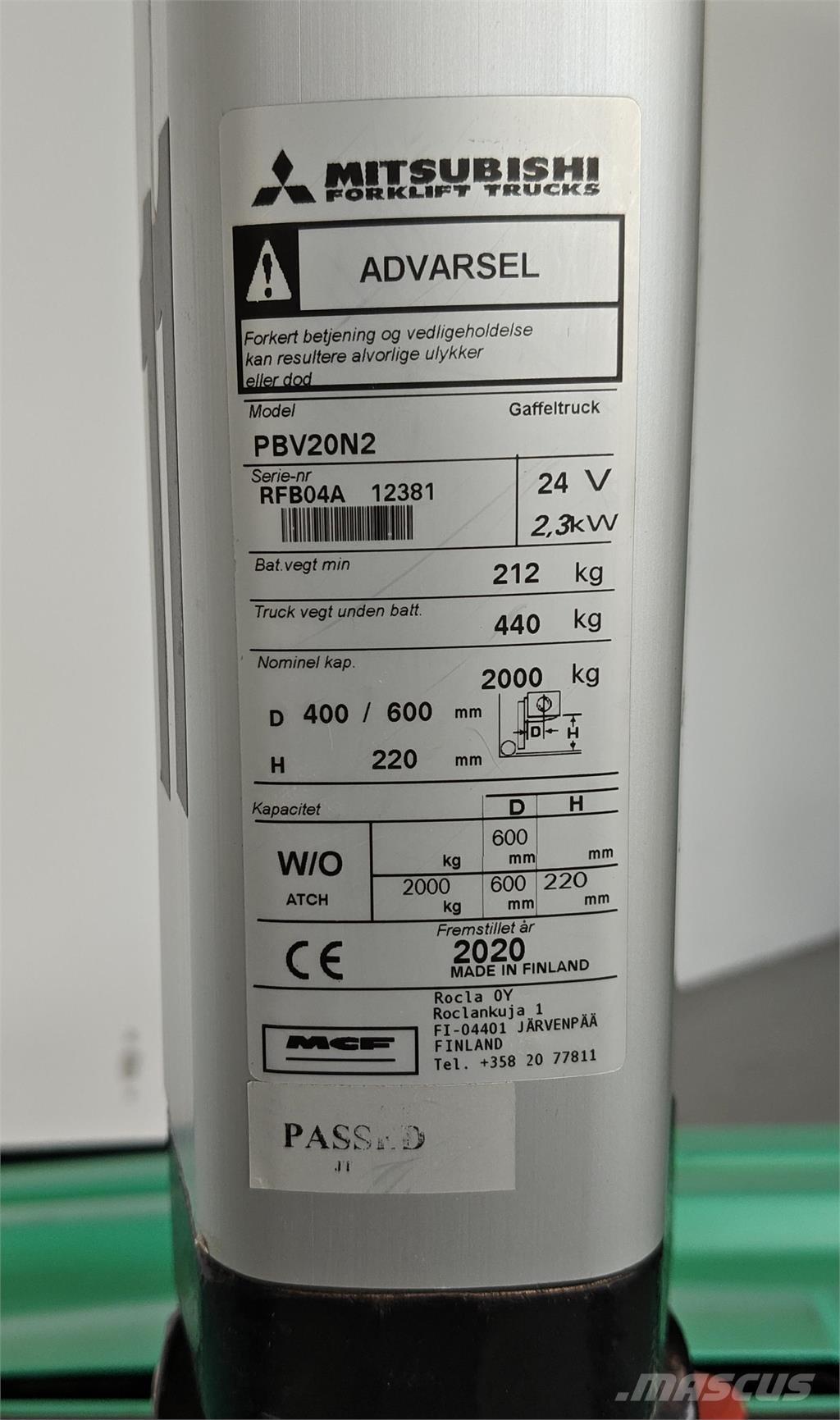 Mitsubishi PBV20N2 Platform truck