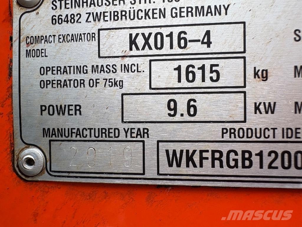Kubota KX 016-4 Minigraafmachines < 7t
