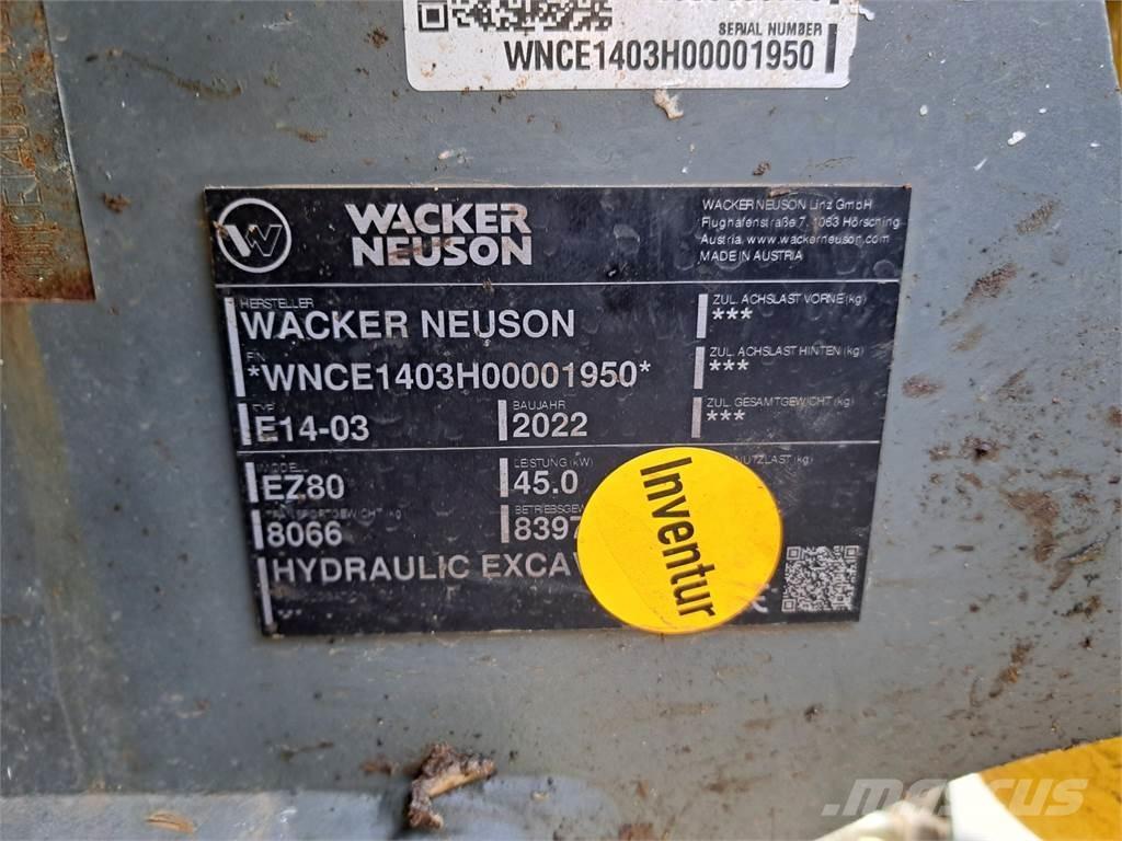 Wacker Neuson EZ80 Rupsgraafmachines