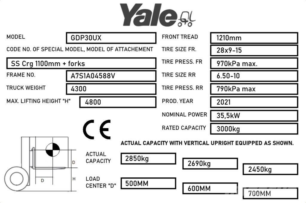 Yale GDP30UX Diesel heftrucks