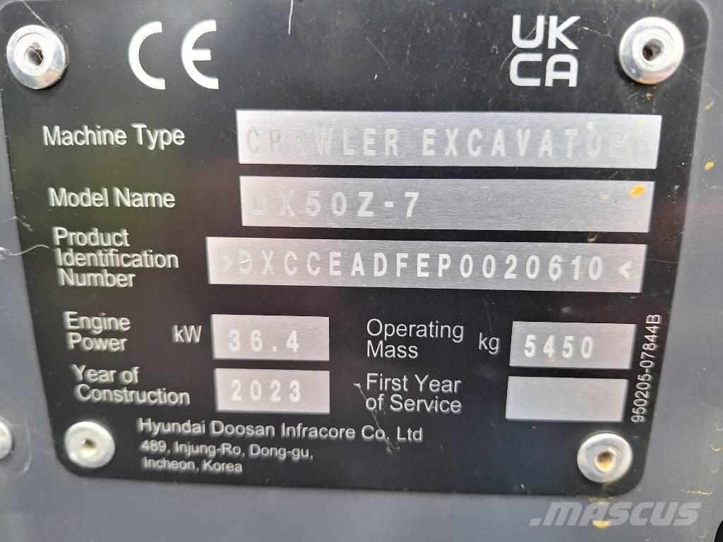 Develon DX 50 Z-7 Minigraafmachines < 7t