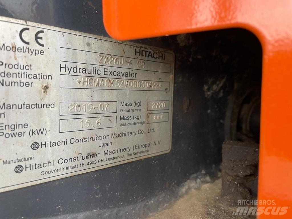 Hitachi ZX 26 U-6 Minigraafmachines < 7t