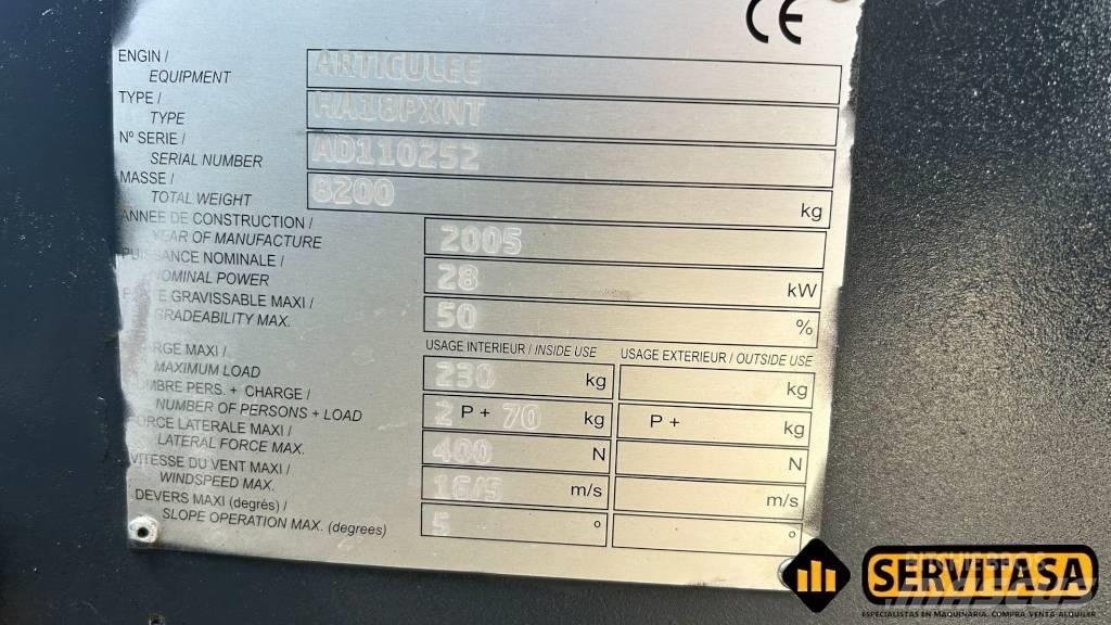 Haulotte HA 18 PX NT Knikarmhoogwerkers