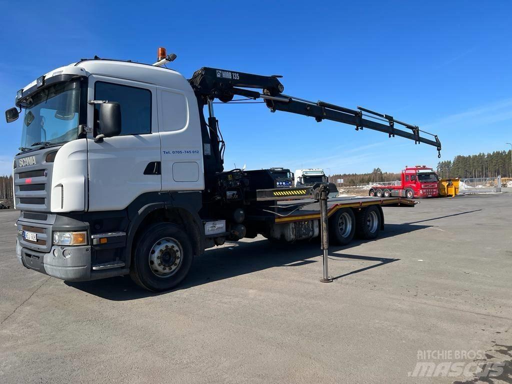 Scania R 420 LB Vlakke laadvloer met kraan