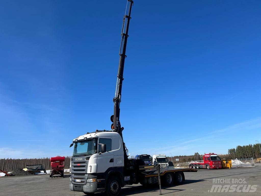 Scania R 420 LB Vlakke laadvloer met kraan