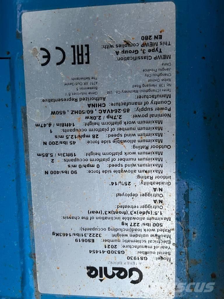 Genie GS 1930E-Drive Schaarhoogwerkers