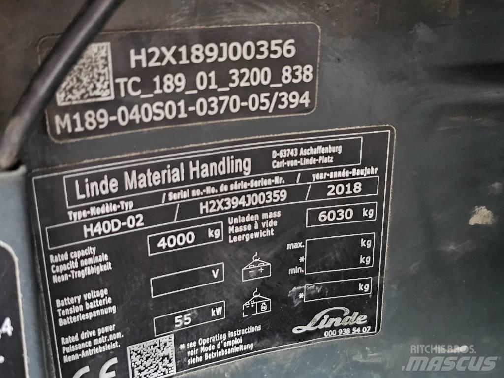 Linde H40D-02 Diesel heftrucks