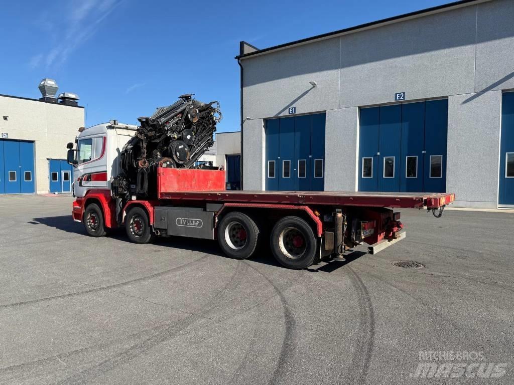 Scania R 480 Vlakke laadvloer met kraan