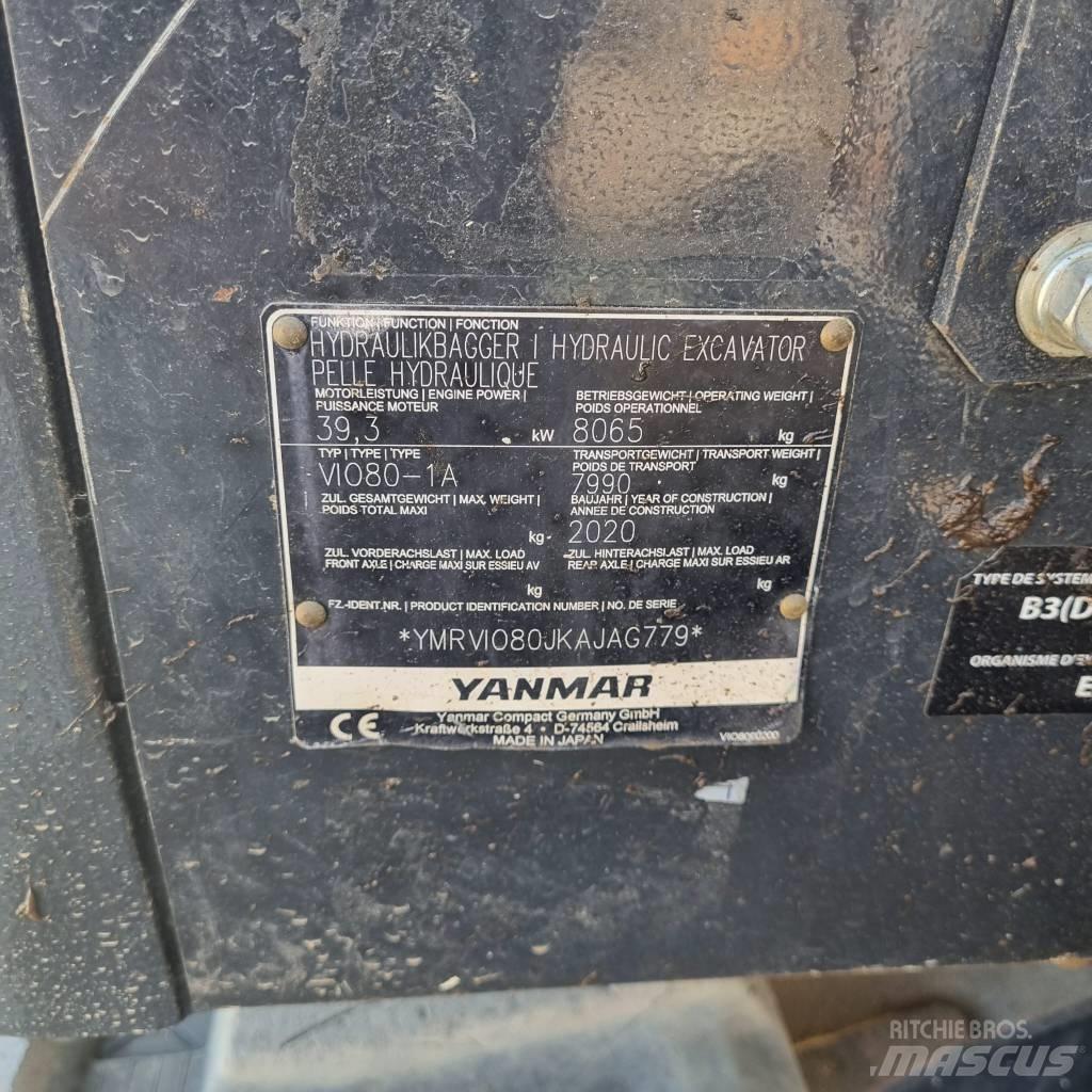 Yanmar Vio 80-1A Midigraafmachines 7t - 12t