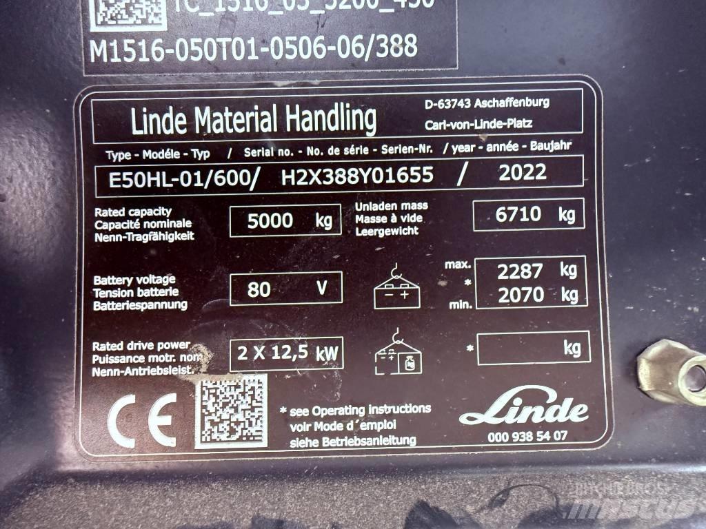 Linde E50/600HL/388 Elektrische heftrucks