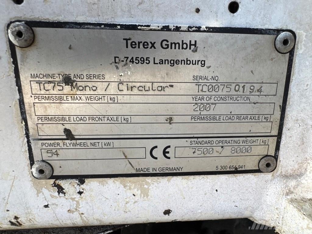 Terex TC 75 Midigraafmachines 7t - 12t